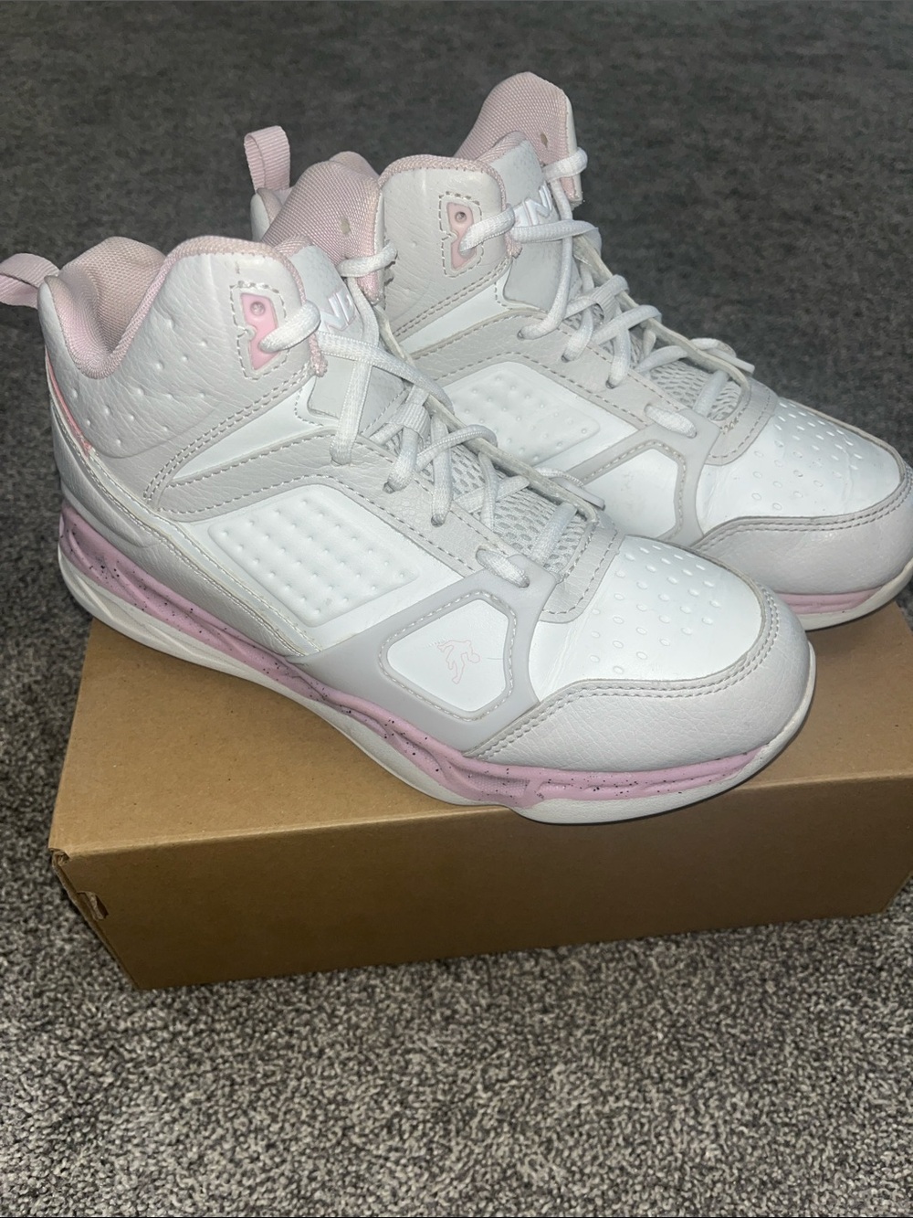 And1 Women's White and Light Pink High-Top Sneakers